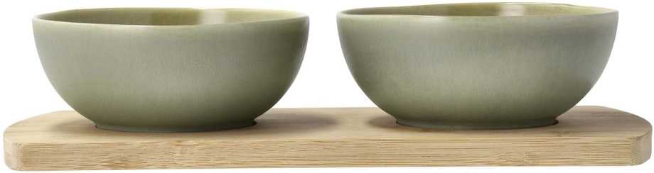 Villa Collection Kameninovo bambusová servírovací sada Shoku Pure Green 28,5x13 cm