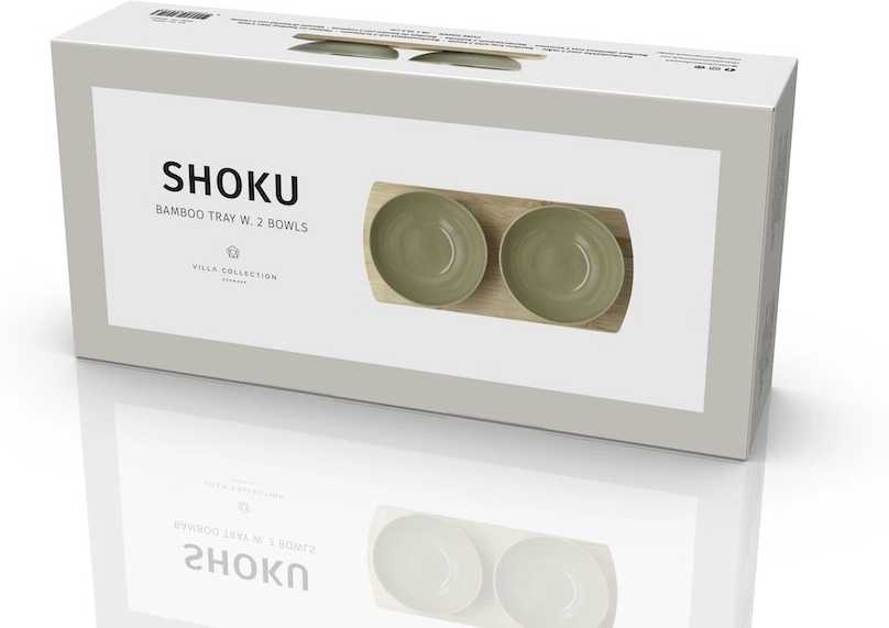 Villa Collection Kameninovo bambusová servírovací sada Shoku Pure Green 28,5x13 cm