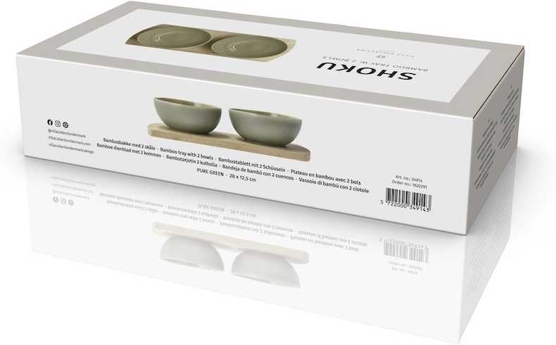 Villa Collection Kameninovo bambusová servírovací sada Shoku Pure Green 28,5x13 cm