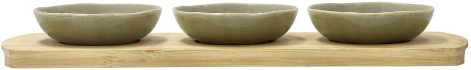 Villa Collection Kameninovo bambusová servírovací sada Shoku Pure Green 32 x 10 cm
