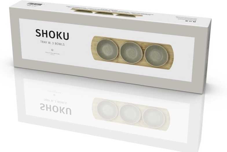 Villa Collection Kameninovo bambusová servírovací sada Shoku Pure Green 32 x 10 cm