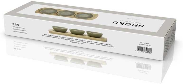 Villa Collection Kameninovo bambusová servírovací sada Shoku Pure Green 32 x 10 cm