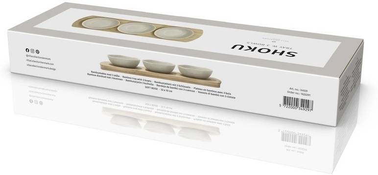 Villa Collection Kameninovo bambusová servírovací sada Shoku Soft Beige32 x 10 cm