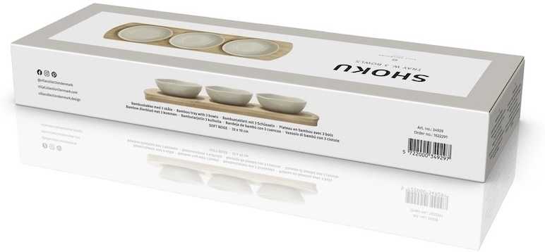 Villa Collection Kameninovo bambusová servírovací sada Shoku Soft Beige32 x 10 cm