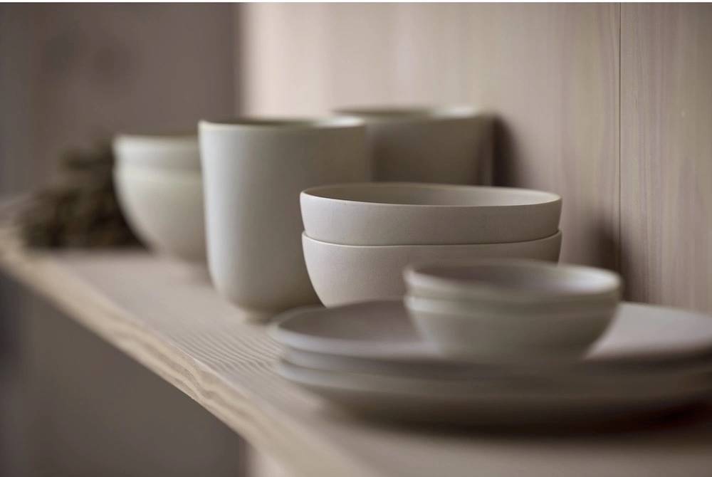 Villa Collection Kameninový hrnek Shoku Soft Beige 33 cl