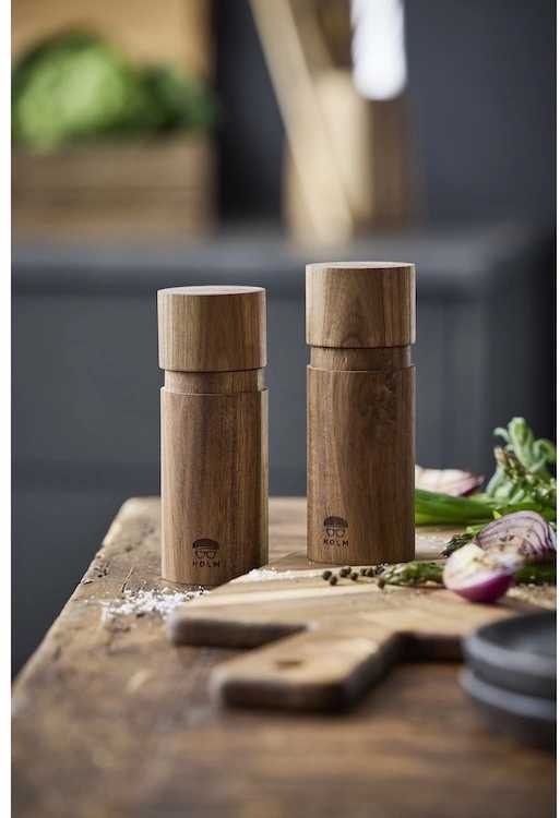 Holm Sada mlýnků na sůl a pepř z akáciového dřeva 15,2 cm (2 ks)