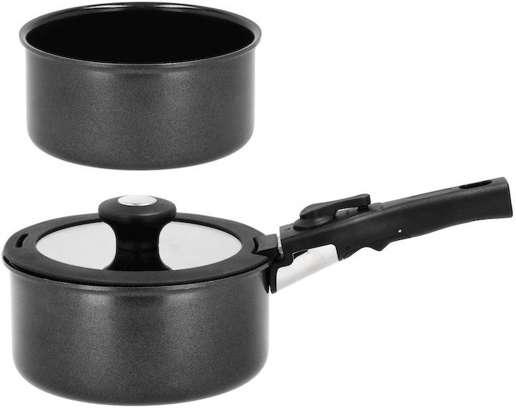 Holm Sada hrnců s odnímatelnou rukojetí  1,1/2,4l Black 
