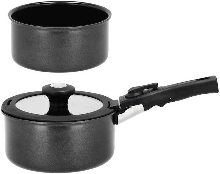Holm Sada hrnců s odnímatelnou rukojetí  1,1/2,4l Black 