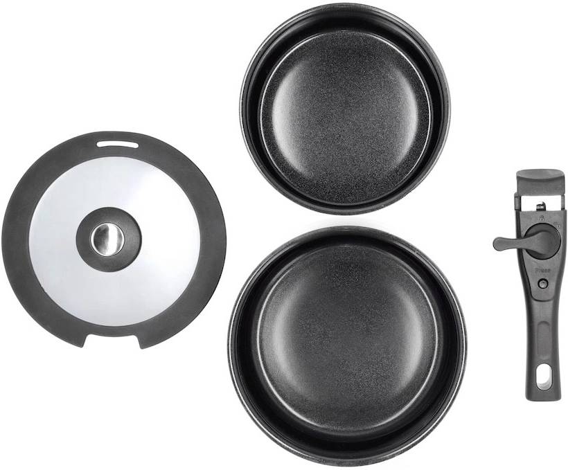 Holm Sada hrnců s odnímatelnou rukojetí  1,1/2,4l Black 