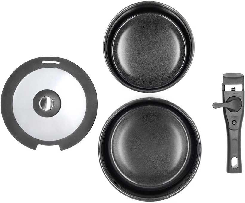 Holm Sada hrnců s odnímatelnou rukojetí  1,1/2,4l Black 