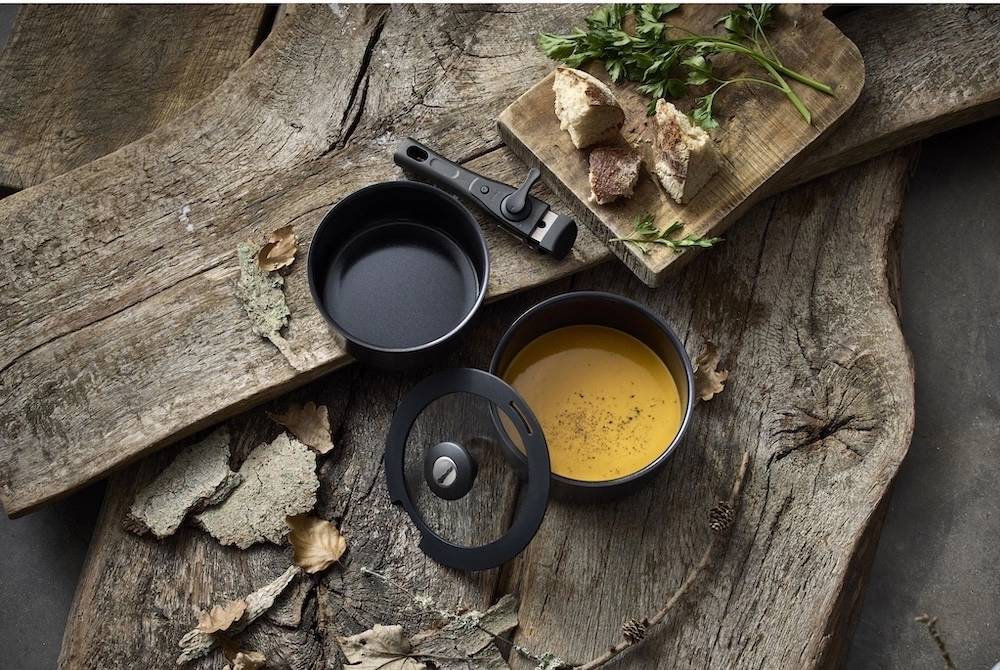 Holm Sada hrnců s odnímatelnou rukojetí  1,1/2,4l Black 