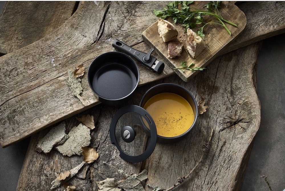 Holm Sada hrnců s odnímatelnou rukojetí  1,1/2,4l Black 