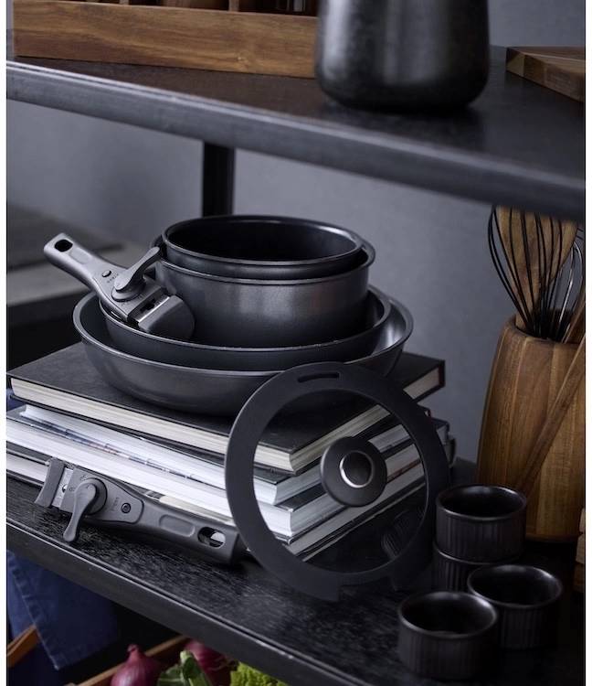 Holm Sada hrnců s odnímatelnou rukojetí  1,1/2,4l Black 