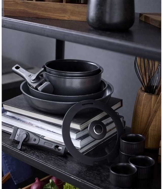 Holm Sada hrnců s odnímatelnou rukojetí  1,1/2,4l Black 