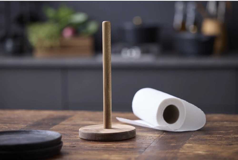 Holm Akáciový stojan na papírové utěrky 14x14x28 cm