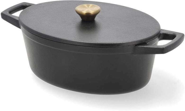 Holm Litinový kastrol oválný 3,8l Black