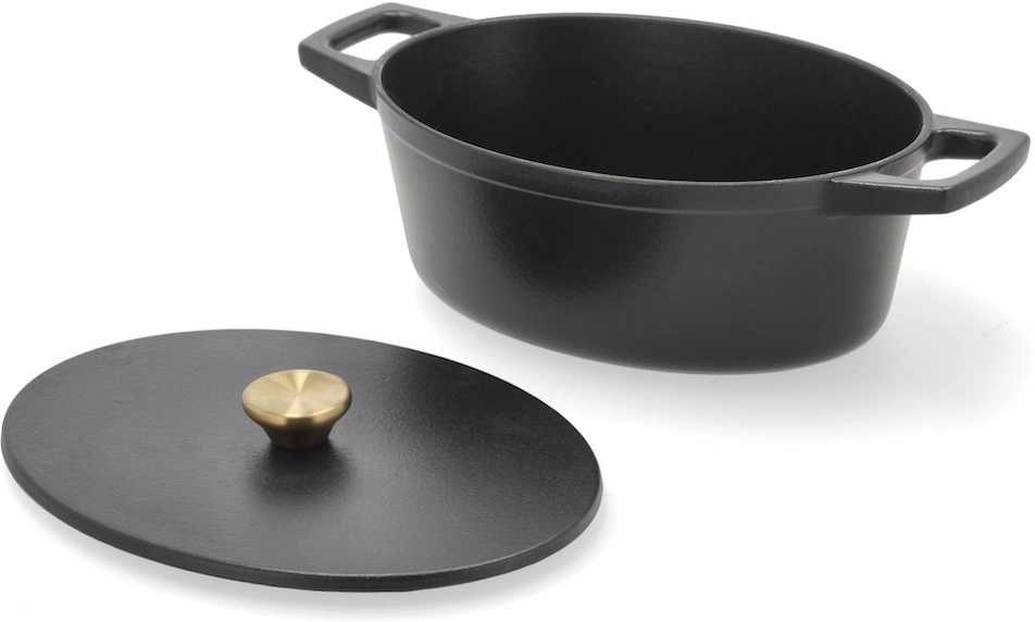 Holm Litinový kastrol oválný 3,8l Black