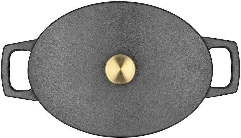 Holm Litinový kastrol oválný 3,8l Black