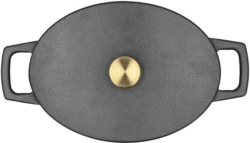 Holm Litinový kastrol oválný 3,8l Black