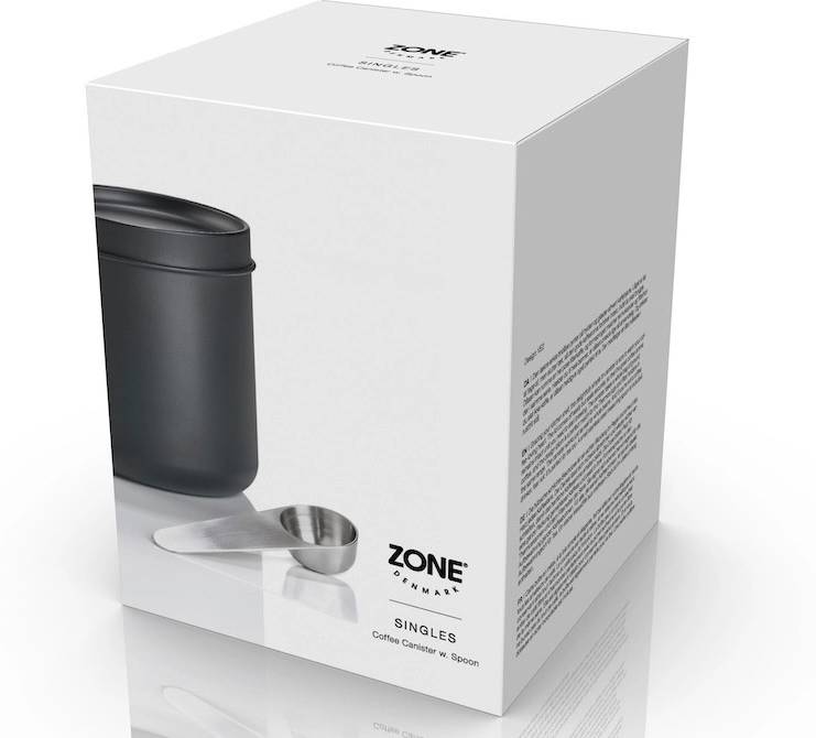 Zone Denmark Dóza na kafe s lžičkou 1,1l Singles Black