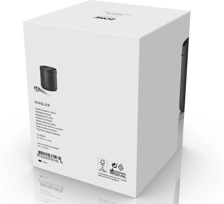 Zone Denmark Dóza na kafe s lžičkou 1,1l Singles Black