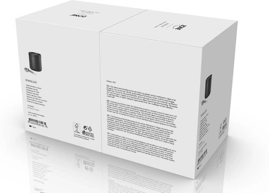 Zone Denmark Dóza na kafe s lžičkou 1,1l Singles Black