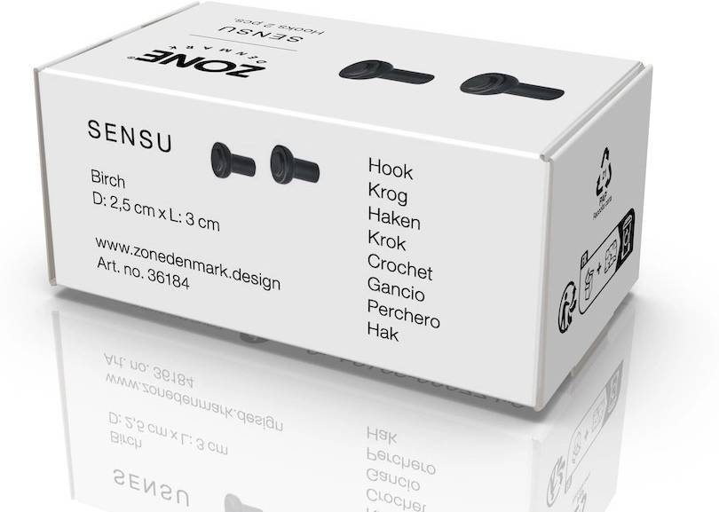 Zone Denmark Háček na zeď 2ks Sensu Black 