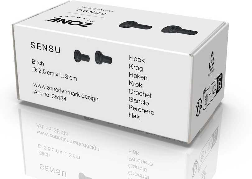 Zone Denmark Háček na zeď 2ks Sensu Black 