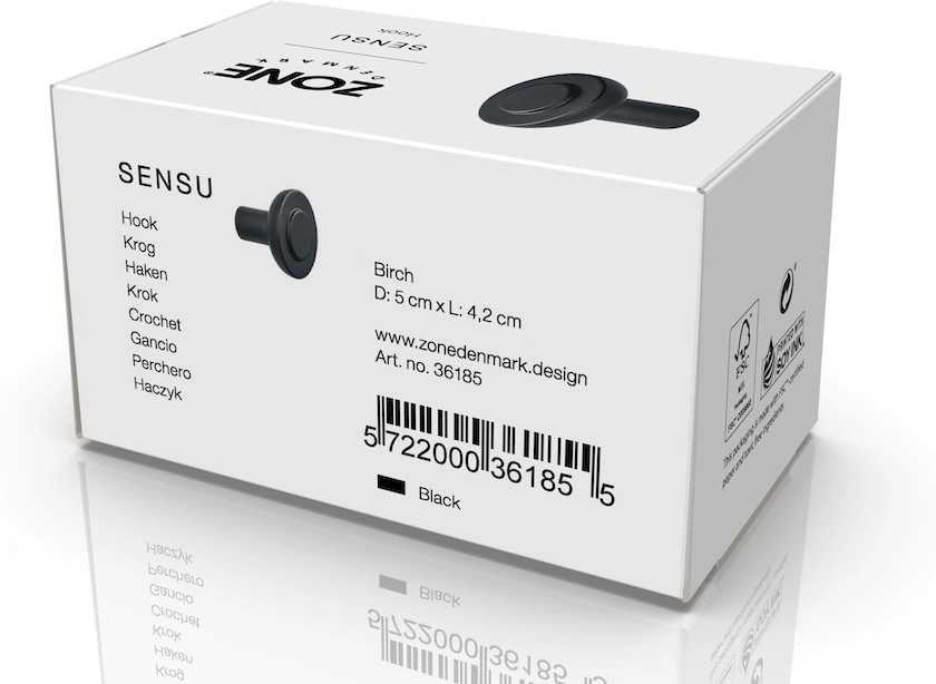 Zone Denmark Háček na zeď Sensu Black