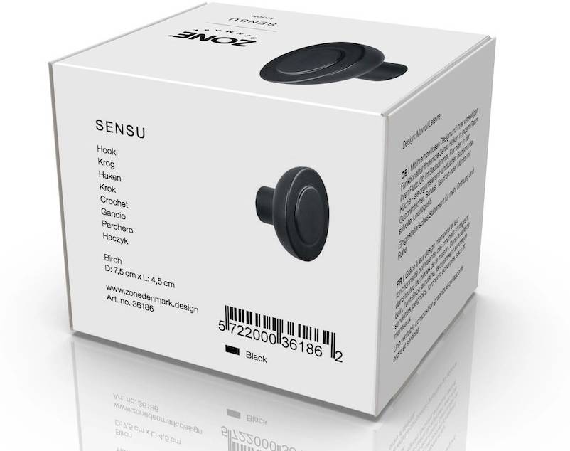 Zone Denmark Háček na zeď  Sensu Black 