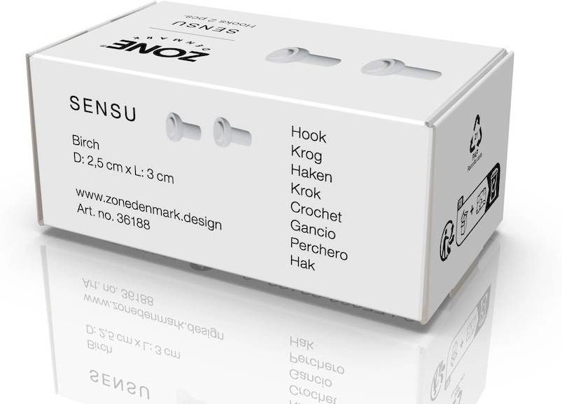 Zone Denmark Háček na zeď 2ks Sensu White