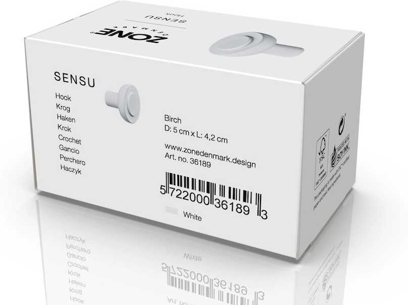Zone Denmark Háček na zeď Sensu White