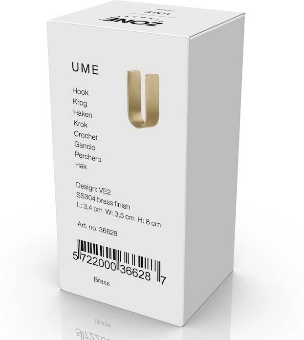 Zone Denmark Háček na zeď Ume Brass