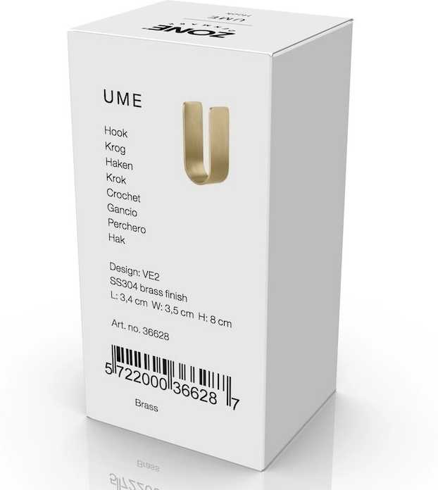 Zone Denmark Háček na zeď Ume Brass