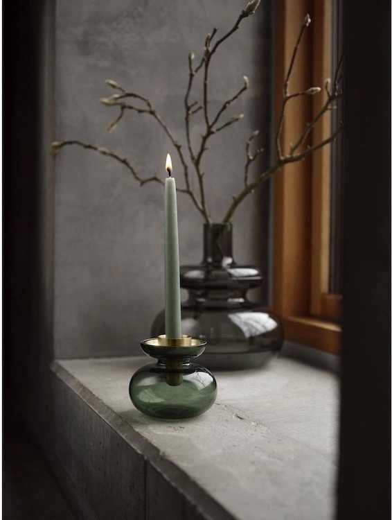 Zone Denmark Skleněná váza/Svícen Inu Smoked Grey/Steel 