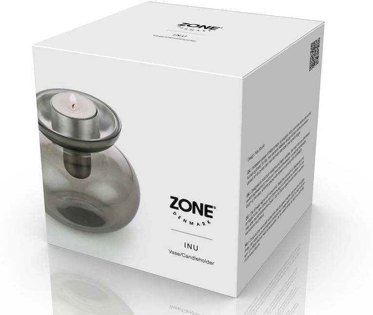 Zone Denmark Skleněná váza/Svícen Inu Smoked Grey/Steel 