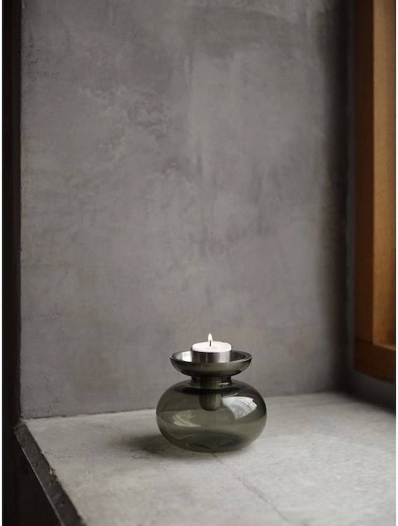 Zone Denmark Skleněná váza/Svícen Inu Moss Green/Brass