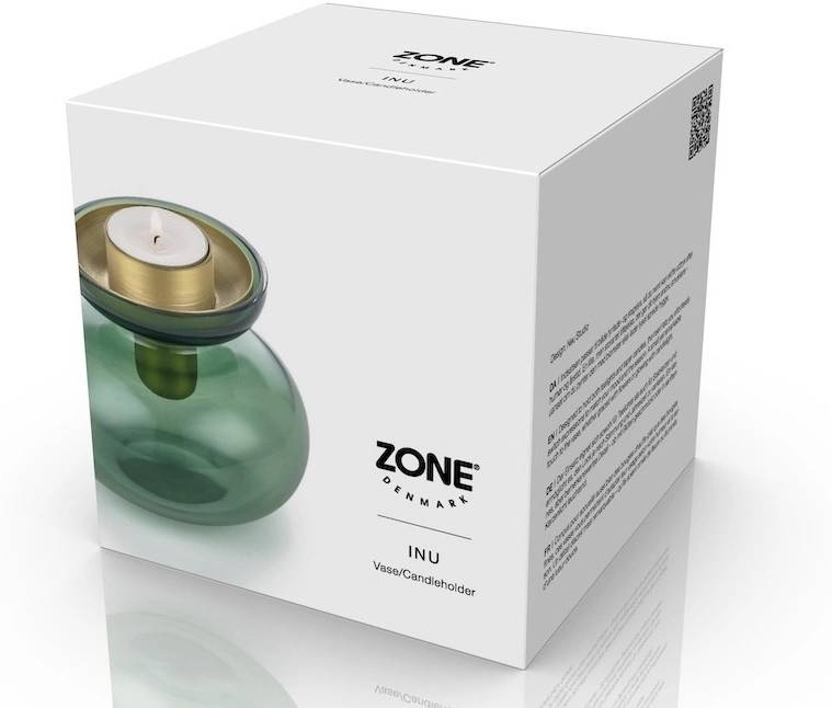 Zone Denmark Skleněná váza/Svícen Inu Moss Green/Brass