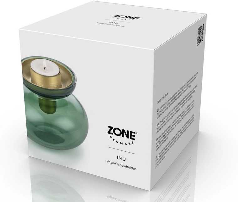 Zone Denmark Skleněná váza/Svícen Inu Moss Green/Brass
