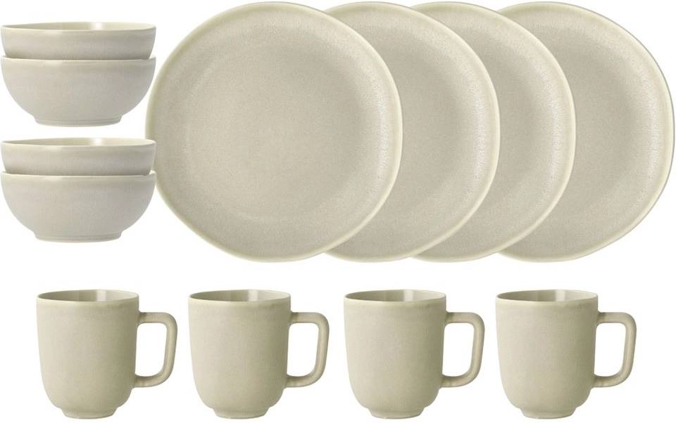 Villa Collection Sada nádobí Shoku Beige (12 ks)