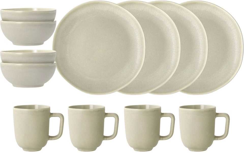 Villa Collection Sada nádobí Shoku Beige (12 ks)