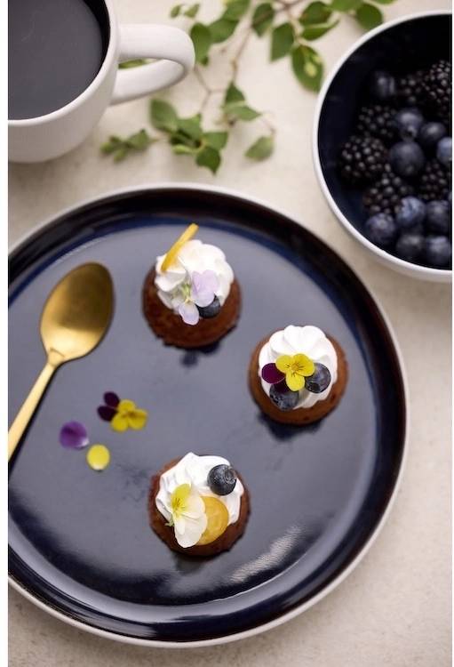 Bitz Kameninový dezertní talíř 21 cm White/Dark Blue 