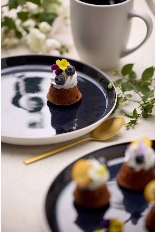 Bitz Kameninový dezertní talíř 21 cm White/Dark Blue 