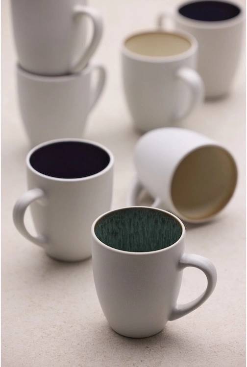 Bitz Kameninový hrnek s ouškem 30 cl White/Dark Blue