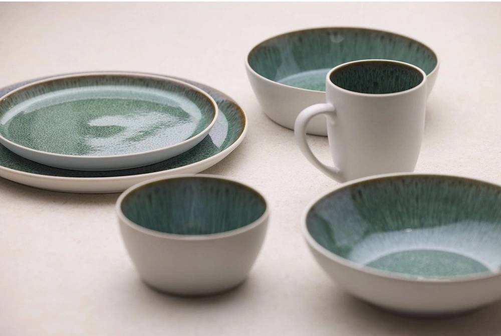 Bitz Kameninová miska na polévku 850 ml  White/Green