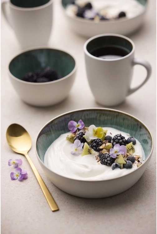 Bitz Kameninová miska na polévku 850 ml  White/Green