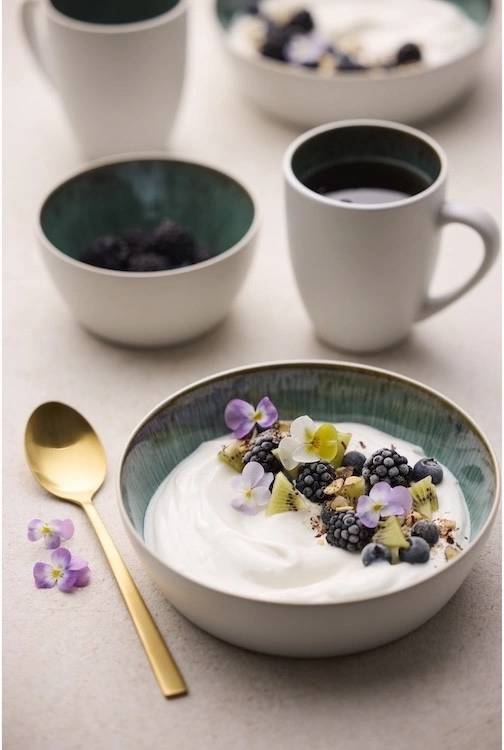 Bitz Kameninová miska na polévku 850 ml  White/Green