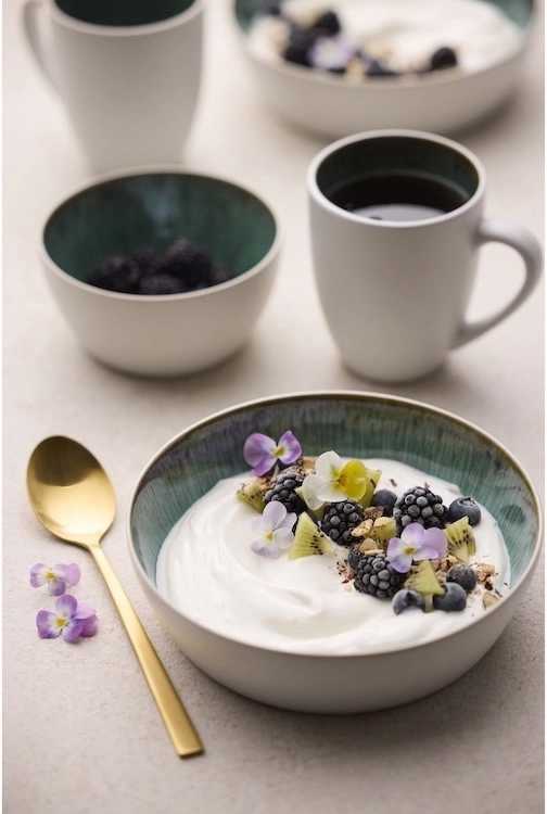 Bitz Kameninová miska na polévku 850 ml  White/Green