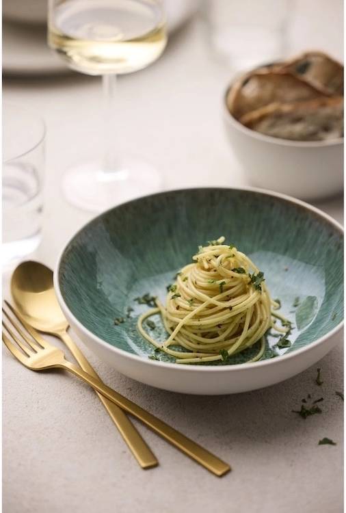 Bitz Kameninová mísa na těstoviny 20 cm  White/Green