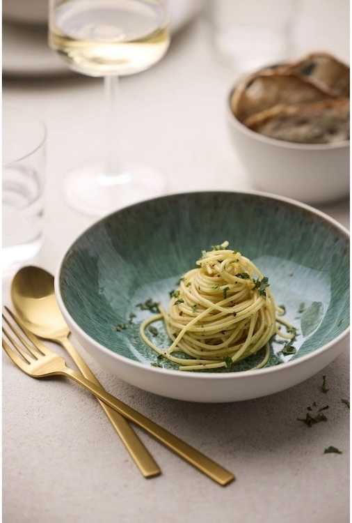 Bitz Kameninová mísa na těstoviny 20 cm  White/Green